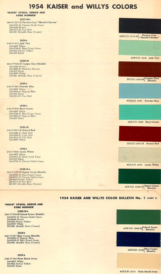 Catalogo cores jeep willys #2