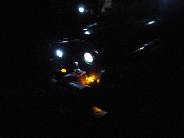 In the dark...