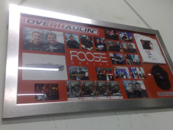Quadro do Chip Foose, autgrafo, foto e desenhos dele... O cara  o cara!