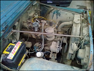Motor chegou funcionando com um carburador de "FUSCA" acreditem