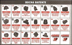 Buchas de Batente. 
Diversas Marcas e Modelos. 
Fabricadas em Borracha de Pneu. 
Maior durabilidade com preo justo.