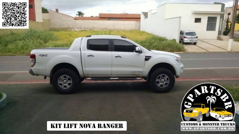 kit levantar nova ranger a partir de 2013 + alargadores + grade raptor