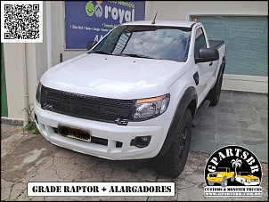 kit levantar nova ranger a partir de 2013 + alargadores + grade raptor