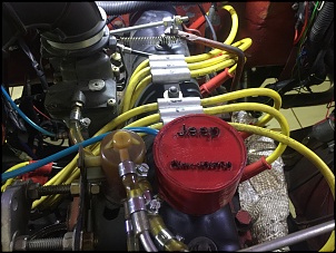 Tampa que fiz para cobri a tampa do leo. Com a inscrio Jeep e "leo 20W50" que  o leo que normalmente uso nele.