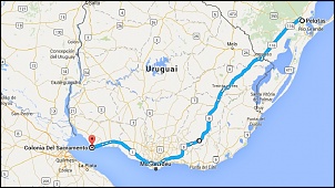 Eu a patroa e a pequena,Ushuaia 2016 passando por Uruguai e Chile-mapa-dia1.jpg