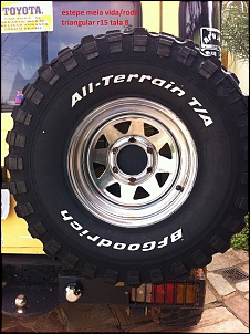 VENDO: 4 Rodas Mangels R15 Tala 10 (+1 de estep) + 5 BF's 33x12,5 recapados com VJ910-estepe-montado-roda-triangular.jpg